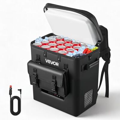 VEVOR Kompressor Kühlbox 13 L, Elektrischer Autokühlschrank, Mini Kühlbox -6 °C bis 10 °C, 12/24 V DC, Tragbarer Reisekühlschrank für Camping, Reisen, Auto, Lkw, Wohnmobil, SUV und Boot VEVOR Kompressor Kühlbox 13 L, Elektrischer Autokühlschrank, Mini Kühlbox -6 °C bis 10 °C, 12/24 V DC, Tragbarer Reisekühlschrank für Camping, Reisen, Auto, Lkw, Wohnmobil, SUV und Boot