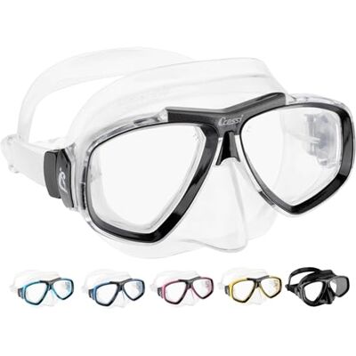 CRESSI Focus Mask Clear/Frame Black Professional Erwachsene Tauchmaske aus High Seal, Optionale Optische Gläser Erhältlich, Klar/Schwarz, Einheitsgröße CRESSI Focus Mask Clear/Frame Black Professional Erwachsene Tauchmaske aus High Seal, Optionale Optische Gläser Erhältlich, Klar/Schwarz, Einheitsgröße