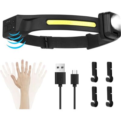 Romon Stirnlampe LED Wiederaufladbar, 600 Lumens Superhell 180° Weitwinkel 3*LED Licht Sensor Kopflampe Headlamp, IPX4 Wasserdicht Leichtgewichtig Stirnlampen für Camping, Joggen, Wandern, Angeln Romon Stirnlampe LED Wiederaufladbar, 600 Lumens Superhell 180° Weitwinkel 3*LED Licht Sensor Kopflampe Headlamp, IPX4 Wasserdicht Leichtgewichtig Stirnlampen für Camping, Joggen, Wandern, Angeln