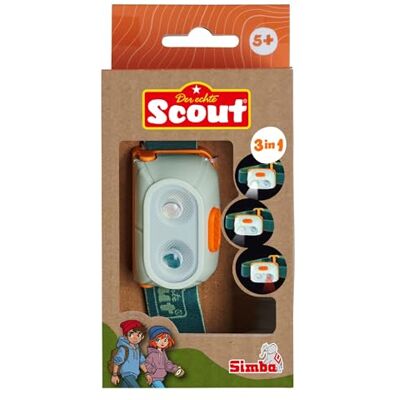 Simba Scout Stirnlampe für Kinder – LED-Leuchte mit 3 Lichtmodi, schwenkbarer Lampe, spritzwassergeschützt, Flexibles Kopfband, Länge 6 cm, Outdoor-Abenteuerspielzeug ab 5 Jahren Simba Scout Stirnlampe für Kinder – LED-Leuchte mit 3 Lichtmodi, schwenkbarer Lampe, spritzwassergeschützt, Flexibles Kopfband, Länge 6 cm, Outdoor-Abenteuerspielzeug ab 5 Jahren