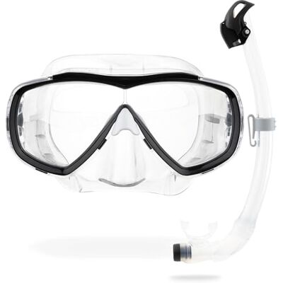 CRESSI Estrella + Seal Dry Combo Clear/Black Kombi Set für Erwachsene mit Estrella Maske und innovativem Seal Dry Schnorchel, perfekt zum Schnorcheln, Transparent/Schwarz, Einheitsgröße CRESSI Estrella + Seal Dry Combo Clear/Black Kombi Set für Erwachsene mit Estrella Maske und innovativem Seal Dry Schnorchel, perfekt zum Schnorcheln, Transparent/Schwarz, Einheitsgröße