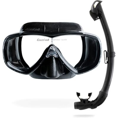 CRESSI Estrella + Seal Dry Combo Black/Black Kombi Set für Erwachsene mit Estrella Maske und innovativem Seal Dry Schnorchel, perfekt zum Schnorcheln, Schwarz/Schwarz, Einheitsgröße CRESSI Estrella + Seal Dry Combo Black/Black Kombi Set für Erwachsene mit Estrella Maske und innovativem Seal Dry Schnorchel, perfekt zum Schnorcheln, Schwarz/Schwarz, Einheitsgröße