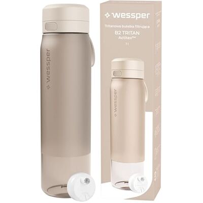 Wessper Wasserfilter Flasche Tritan 1l mit Actitex Disc Filter Beige Wessper Wasserfilter Flasche Tritan 1l mit Actitex Disc Filter Beige