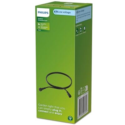 Philips Outdoor Niedervolt Verlängerungskabel 2 Meter, 24V, IP67 wasserfest, schwarz Philips Outdoor Niedervolt Verlängerungskabel 2 Meter, 24V, IP67 wasserfest, schwarz