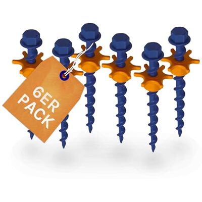 Peggy Peg Schraubhering Peg&Stop Small 16cm mit Kontermutter, 6er-Set Für Fix&Go Ankerplatte 2.0, für 85% aller Böden, glasfaserverstärkt, höhenverstellbar, für Markisen & Zelte Peggy Peg Schraubhering Peg&Stop Small 16cm mit Kontermutter, 6er-Set Für Fix&Go Ankerplatte 2.0, für 85% aller Böden, glasfaserverstärkt, höhenverstellbar, für Markisen & Zelte