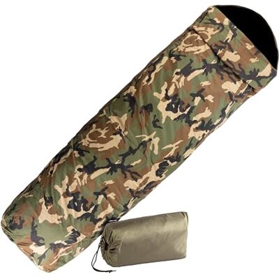 Mil-Tec Schlafsackhülle Modular 3-Lagen Laminat • Wasserdichter Biwaksack mit atmungsaktiver Membran & 2-Wege-Reißverschluss • Schlafsack-Hülle mit Packsack für Camping, Trekking & Survival • Woodland Mil-Tec Schlafsackhülle Modular 3-Lagen Laminat • Wasserdichter Biwaksack mit atmungsaktiver Membran & 2-Wege-Reißverschluss • Schlafsack-Hülle mit Packsack für Camping, Trekking & Survival • Woodland