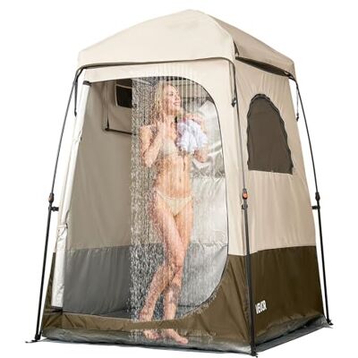 VEVOR Camping-Duschzelt, 210,8 x 106,7 x 210,8 cm, 2 Räume, übergroß, tragbar, Outdoor, Sichtschutz, Zelt mit abnehmbarem Oberteil, Taschen, Seil zum Aufhängen und Wäscheleine, zum Anziehen, Wechseln, VEVOR Camping-Duschzelt, 210,8 x 106,7 x 210,8 cm, 2 Räume, übergroß, tragbar, Outdoor, Sichtschutz, Zelt mit abnehmbarem Oberteil, Taschen, Seil zum Aufhängen und Wäscheleine, zum Anziehen, Wechseln,