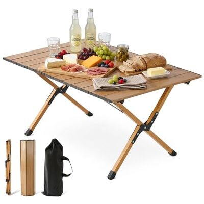 Relaxdays Campingtisch, klappbar, HxBxT:44 x 90 x 60 cm, Stahl & Kunststoff, Tragetasche, Holzoptik, Gartentisch, Natur Relaxdays Campingtisch, klappbar, HxBxT:44 x 90 x 60 cm, Stahl & Kunststoff, Tragetasche, Holzoptik, Gartentisch, Natur