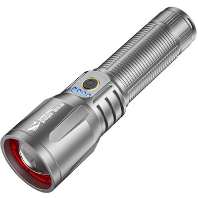 Smiling Shark Taschenlampe,Ultra-Bright LED Flashlights mit 10000 Lumen SD-7009 für Camping Wandern Outdoor Angeln Wasserdichte Hand-Torch mit Zoombarem Fokus, Taschenlampe-Flashlight-LED-Aufladbar Smiling Shark Taschenlampe,Ultra-Bright LED Flashlights mit 10000 Lumen SD-7009 für Camping Wandern Outdoor Angeln Wasserdichte Hand-Torch mit Zoombarem Fokus, Taschenlampe-Flashlight-LED-Aufladbar
