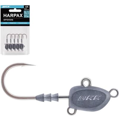 BKK Harpax Offshore Jighead Haken, 2,4-42,5 g, 3er-Pack, helle Zinnbeschichtung, Nadelspitze BKK Harpax Offshore Jighead Haken, 2,4-42,5 g, 3er-Pack, helle Zinnbeschichtung, Nadelspitze