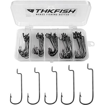 THKFISH 50stk/Box Offset Wurm Haken Angelhaken Set Dropshot Haken Set Gummifisch Jigs Angeln Kit # 2# 1 1/0 2/0 3/0 THKFISH 50stk/Box Offset Wurm Haken Angelhaken Set Dropshot Haken Set Gummifisch Jigs Angeln Kit # 2# 1 1/0 2/0 3/0