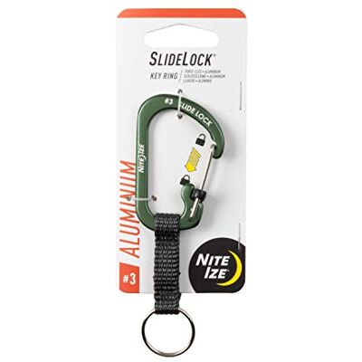 NiteIze SlideLock® Schlüsselring Aluminium, Olive NiteIze SlideLock® Schlüsselring Aluminium, Olive