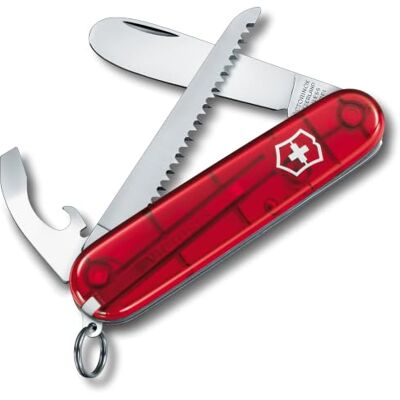 Victorinox My First Kinder Taschenmesser, 9 Funktionen, Rot Sicheres Multitool mit abgerundeter Klinge, Holzsäge, Schraubendreher, Kette & Nackenband, 84 mm langes Schweizer Messer Victorinox My First Kinder Taschenmesser, 9 Funktionen, Rot Sicheres Multitool mit abgerundeter Klinge, Holzsäge, Schraubendreher, Kette & Nackenband, 84 mm langes Schweizer Messer