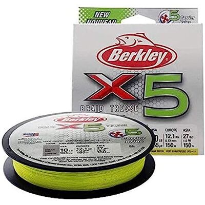 Berkley X5 Geflochtene Schnur, Fluro Grün, 9.0kg 165yd 150m Berkley X5 Geflochtene Schnur, Fluro Grün, 9.0kg 165yd 150m
