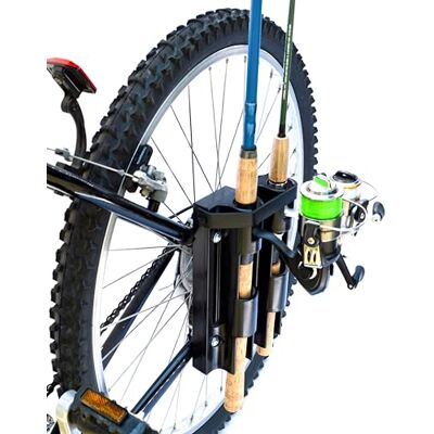 Bike Fisherman InMotion Fahrrad-Angelrutenhalter Hält zwei Ruten Schwarz, UV-beständiges ABS-Polymer, Fahrradangeln, 9" x 6" x 2-3/4", Transport von Angelruten während des Fahrradfahrens Bike Fisherman InMotion Fahrrad-Angelrutenhalter Hält zwei Ruten Schwarz, UV-beständiges ABS-Polymer, Fahrradangeln, 9" x 6" x 2-3/4", Transport von Angelruten während des Fahrradfahrens
