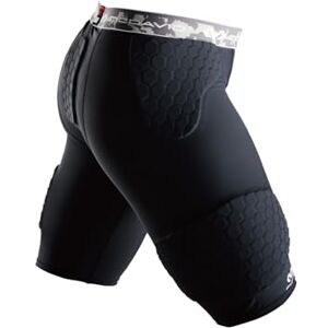 McDavid Enganliegende Basketballshorts mit Hex-Polsterung, Schwarz, Größe M