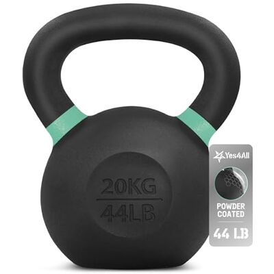 Yes4All XUT6 Pulverbeschichtetes Kettlebell aus Gusseisen, 20 kg Yes4All XUT6 Pulverbeschichtetes Kettlebell aus Gusseisen, 20 kg