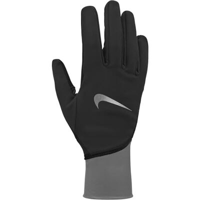 NIKE Damen Pacer Midweight Running Gloves Laufhandschuhe Training Sporthandschuhe warm, Black/Smoke Grey/Silver, L NIKE Damen Pacer Midweight Running Gloves Laufhandschuhe Training Sporthandschuhe warm, Black/Smoke Grey/Silver, L