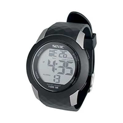 SEAC Chronos, Digitaluhr, wasserdicht, 100 m, Unisex, Erwachsene, Schwarz, Standard SEAC Chronos, Digitaluhr, wasserdicht, 100 m, Unisex, Erwachsene, Schwarz, Standard