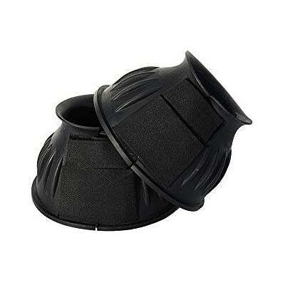 Rhinegold Hufglocken mit Klettverschluss, Größe L, Schwarz Rhinegold Hufglocken mit Klettverschluss, Größe L, Schwarz