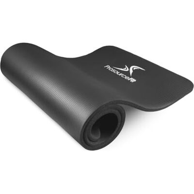 ProSource Fit Extra Thick Yoga and Pilates Mat 1/2" (13mm) 71-inch Long High Density Exercise Mat with Comfort Foam and Carrying Strap, Black ProSource Fit Extra Thick Yoga and Pilates Mat 1/2" (13mm) 71-inch Long High Density Exercise Mat with Comfort Foam and Carrying Strap, Black