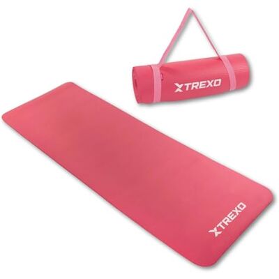 TREXO X NBR Übungsmatte in Rosa 183 x 61 cm Material von außergewöhnlicher Haltbarkeit und Flexibilität 15 mm Dicke mit rutschfester Textur Komplett mit Trageriemen Ideal für das Fitnesstraining TREXO X NBR Übungsmatte in Rosa 183 x 61 cm Material von außergewöhnlicher Haltbarkeit und Flexibilität 15 mm Dicke mit rutschfester Textur Komplett mit Trageriemen Ideal für das Fitnesstraining