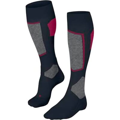 FALKE Damen Skisocken SK4 Advanced W Kh Wolle Funktionsmaterial warm dünn 1 Paar, Blau Space Blue 6116, 41-42 FALKE Damen Skisocken SK4 Advanced W Kh Wolle Funktionsmaterial warm dünn 1 Paar, Blau Space Blue 6116, 41-42