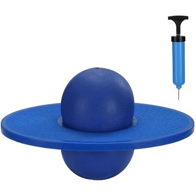 Relaxdays Pogo Ball für Kinder, bis 100 kg, Hüpfspielzeug Outdoor, Hüpfball mit Platte, Balance, HBT: 25x39x28 cm, blau Relaxdays Pogo Ball für Kinder, bis 100 kg, Hüpfspielzeug Outdoor, Hüpfball mit Platte, Balance, HBT: 25x39x28 cm, blau