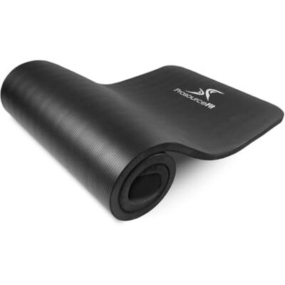 ProsourceFit Extra Thick Yoga and Pilates Mat ½” (13mm) or 1" (25mm), 71-inch Long High Density Exercise Mat with Comfort Foam and Carrying Strap, Black ProsourceFit Extra Thick Yoga and Pilates Mat ½” (13mm) or 1" (25mm), 71-inch Long High Density Exercise Mat with Comfort Foam and Carrying Strap, Black