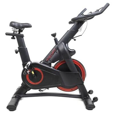 TechFit Professional Indoor Cycle 20 kg Schwungrad, Magnetischer Widerstand 99 Stufen, Bluetooth App, 200 kg, Display, Tablet Halterung, Aluminium Pedale, Verstellbares Ghidon, 117x107x53 cm TechFit Professional Indoor Cycle 20 kg Schwungrad, Magnetischer Widerstand 99 Stufen, Bluetooth App, 200 kg, Display, Tablet Halterung, Aluminium Pedale, Verstellbares Ghidon, 117x107x53 cm