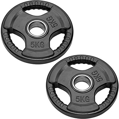FFitness Olympische Hantelscheiben für Langhanteln und Kurzhanteln Bumper Plates Loch 50 mm Gummierte Gewichtsscheiben von 2,5 kg bis 20 kg (2 Scheiben à 5 kg) FFitness Olympische Hantelscheiben für Langhanteln und Kurzhanteln Bumper Plates Loch 50 mm Gummierte Gewichtsscheiben von 2,5 kg bis 20 kg (2 Scheiben à 5 kg)