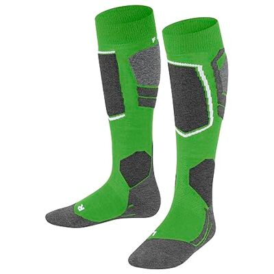 FALKE Unisex Kinder Skisocken SK4 Advanced K Kh Wolle Funktionsmaterial warm dünn 1 Paar, Grün Vivid Green 7231, 23-26 FALKE Unisex Kinder Skisocken SK4 Advanced K Kh Wolle Funktionsmaterial warm dünn 1 Paar, Grün Vivid Green 7231, 23-26