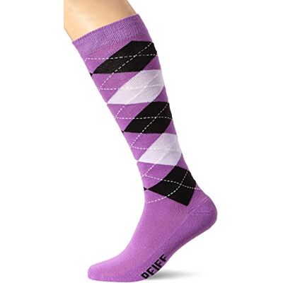 PFIFF 100322 Unisex-Reitstrumpf, kariert Socke- Gr. 37, lila-Schwarz-flieder PFIFF 100322 Unisex-Reitstrumpf, kariert Socke- Gr. 37, lila-Schwarz-flieder