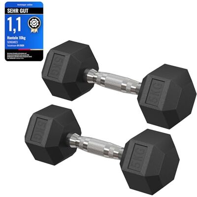 SONGMICS Hantelset, Hanteln 2er Set, Hexagon, Kurzhantel-Set, insgesamt 10 kg, für Workout, Fitnesstraining, Gewichtheben für Zuhause, Fitnessstudio, tintenschwarz SYL050B01 SONGMICS Hantelset, Hanteln 2er Set, Hexagon, Kurzhantel-Set, insgesamt 10 kg, für Workout, Fitnesstraining, Gewichtheben für Zuhause, Fitnessstudio, tintenschwarz SYL050B01