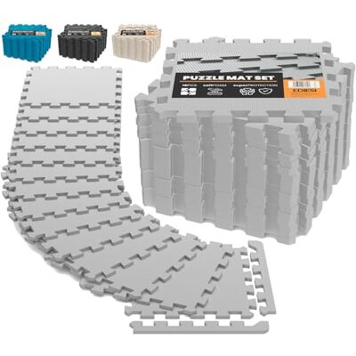 EDIESI , Bodenschutzmatte Fitness, Puzzlematte Boden, Pool Schutzmatte, Home Gym, Tatami, Gummimatte, Gym Matte (18 Uds / 30x30x1 cm/Grau) EDIESI , Bodenschutzmatte Fitness, Puzzlematte Boden, Pool Schutzmatte, Home Gym, Tatami, Gummimatte, Gym Matte (18 Uds / 30x30x1 cm/Grau)
