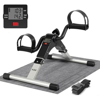 AGM Mini-Heimtrainer Fahrrad, Arm und Beintrainer Fitnesstrainer, Fitness, Hometrainer Bewegungstrainer mit LCD-Monitor und Einstellbarem Widerstand, Fitnessgerät für Zuhause, Büro Schwarz AGM Mini-Heimtrainer Fahrrad, Arm und Beintrainer Fitnesstrainer, Fitness, Hometrainer Bewegungstrainer mit LCD-Monitor und Einstellbarem Widerstand, Fitnessgerät für Zuhause, Büro Schwarz