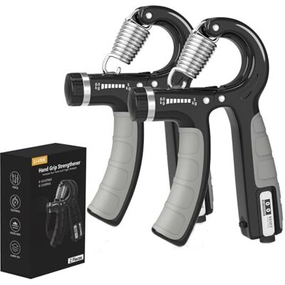 U-VKK Handtrainer, Grau 2er-Set Handtrainer Unterarmtrainer,Verstellbarer Griff 5-60 kg,Hand Unterarm Trainingsgerät,Grip Griffkraft Trainer,Rutschfester Griff,Für Sportler und Wiederherstellung der Hand U-VKK Handtrainer, Grau 2er-Set Handtrainer Unterarmtrainer,Verstellbarer Griff 5-60 kg,Hand Unterarm Trainingsgerät,Grip Griffkraft Trainer,Rutschfester Griff,Für Sportler und Wiederherstellung der Hand