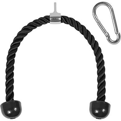 Yes4All Deluxe Trizepsseil-Kabelbefestigung, 68,6 & 91,4 cm, in 4 Farben, Trainingsgerät-Aufsätze Seilzugsystem Gym Pull Down Seil mit Karabiner, Schwarz Yes4All Deluxe Trizepsseil-Kabelbefestigung, 68,6 & 91,4 cm, in 4 Farben, Trainingsgerät-Aufsätze Seilzugsystem Gym Pull Down Seil mit Karabiner, Schwarz