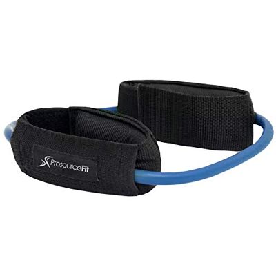 ProSource Fit Leg Resistance Exercise Band Heavy Duty Tube, 15-20 pounds with Padded Ankle Cuffs for Lower Body Workouts ProSource Fit Leg Resistance Exercise Band Heavy Duty Tube, 15-20 pounds with Padded Ankle Cuffs for Lower Body Workouts