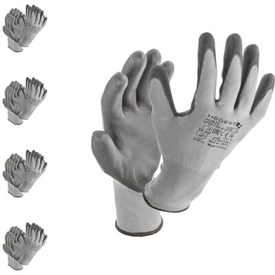 Högert Technik HUNTE Polyurethan-beschichtete Handschuhe, c.grey/schwarz, Größe 8, 12 Paar/Packung, abriebfest und flexibel, ideal für präzise Arbeiten Högert Technik HUNTE Polyurethan-beschichtete Handschuhe, c.grey/schwarz, Größe 8, 12 Paar/Packung, abriebfest und flexibel, ideal für präzise Arbeiten