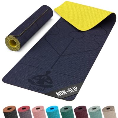 Yogii Yoga matte 6 mm rutschfest TPE Fitnessmatte für Yoga, Pilates & Home Workout Anti-Rutsch Sportmatte mit Alignment Linien Gymnastikmatte für Damen & Herren Yogii Yoga matte 6 mm rutschfest TPE Fitnessmatte für Yoga, Pilates & Home Workout Anti-Rutsch Sportmatte mit Alignment Linien Gymnastikmatte für Damen & Herren
