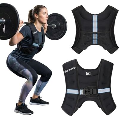 Trexo Gewichtsweste - Verstellbar, 10kg, für Männer & Frauen - Gewichtsweste Trexo Gewichtsweste - Verstellbar, 10kg, für Männer & Frauen - Gewichtsweste