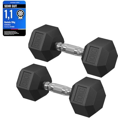 SONGMICS Hantelset, Hanteln 2er Set, Hexagon, Kurzhantel-Set, insgesamt 20 kg, für Workout, Fitnesstraining, Gewichtheben für Zuhause, Fitnessstudio, tintenschwarz SYL010B01 SONGMICS Hantelset, Hanteln 2er Set, Hexagon, Kurzhantel-Set, insgesamt 20 kg, für Workout, Fitnesstraining, Gewichtheben für Zuhause, Fitnessstudio, tintenschwarz SYL010B01