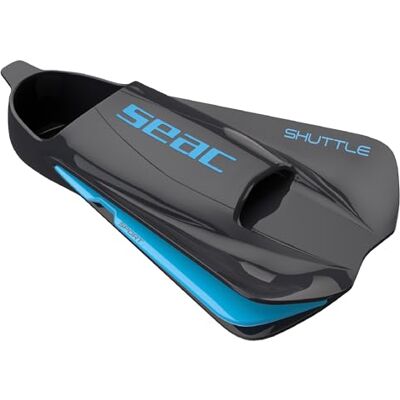 SEAC Shuttle Schwimmflossen aus 100 % Silikon für Cardio und Krafttraining, Unisex-Erwachsene, Schwarz/Hellblau Sport, Größe 40/41 SEAC Shuttle Schwimmflossen aus 100 % Silikon für Cardio und Krafttraining, Unisex-Erwachsene, Schwarz/Hellblau Sport, Größe 40/41