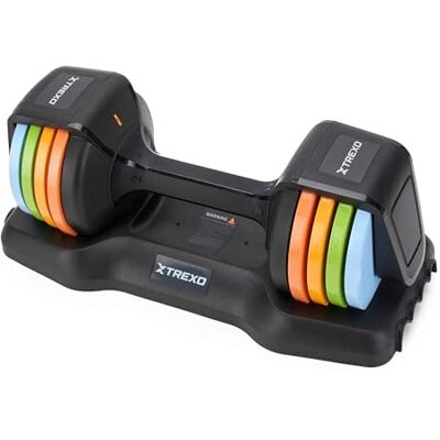 TREXO X MULTICOLOR Verstellbare Kurzhantel 1x11,5 kg Kurzhanteln aus Stahl mit rutschfestem Griff Ideal für das Krafttraining zu Hause und im Fitnessstudio Verstellbare Hanteln mit stabilem Sockel TREXO X MULTICOLOR Verstellbare Kurzhantel 1x11,5 kg Kurzhanteln aus Stahl mit rutschfestem Griff Ideal für das Krafttraining zu Hause und im Fitnessstudio Verstellbare Hanteln mit stabilem Sockel