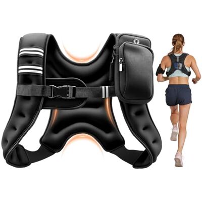 VEVOR Gewichtsweste mit reflektierendem Streifen, verstellbare Schnalle, Körpergewichtsweste für Männer und Frauen, Trainingsgerät für Krafttraining Laufen Joggen Fitness (3.68, Kilogramm) VEVOR Gewichtsweste mit reflektierendem Streifen, verstellbare Schnalle, Körpergewichtsweste für Männer und Frauen, Trainingsgerät für Krafttraining Laufen Joggen Fitness (3.68, Kilogramm)