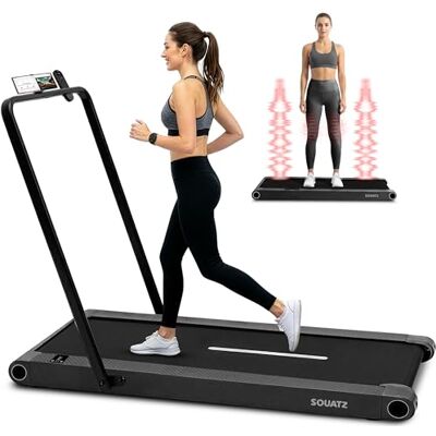 SQUATZ Walking Pad Laufband mit Vibrationsplatte, klappbares Laufband für Zuhause und Home Office, Fernbedienung, LED Display, leiser Motor, bis 120 kg SQUATZ Walking Pad Laufband mit Vibrationsplatte, klappbares Laufband für Zuhause und Home Office, Fernbedienung, LED Display, leiser Motor, bis 120 kg
