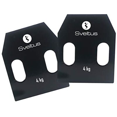 sveltus 1799-3 Stahlplatten mit Griffen, 4 kg X 2 , Erwachsene, Unisex, Schwarz, One Size sveltus 1799-3 Stahlplatten mit Griffen, 4 kg X 2 , Erwachsene, Unisex, Schwarz, One Size