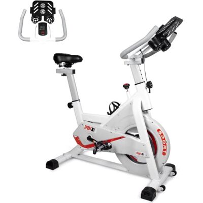 EVOLAND Heimtrainer für den Innenbereich, Profi-Heimtrainer, LCD-Display, Statische Stabilität Heimtrainer Fahrrad, Halterung für Wasserkocher, Verstellbarer Sitz Weiß EVOLAND Heimtrainer für den Innenbereich, Profi-Heimtrainer, LCD-Display, Statische Stabilität Heimtrainer Fahrrad, Halterung für Wasserkocher, Verstellbarer Sitz Weiß