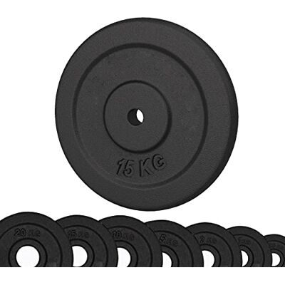 G5 HT SPORT Hantelscheiben aus Gusseisen Ø 25 mm für Fitnessstudio und Home Gym von 0,5 bis 20 kg für Hanteln und Langhanteln (1 x 05 kg)… G5 HT SPORT Hantelscheiben aus Gusseisen Ø 25 mm für Fitnessstudio und Home Gym von 0,5 bis 20 kg für Hanteln und Langhanteln (1 x 05 kg)…